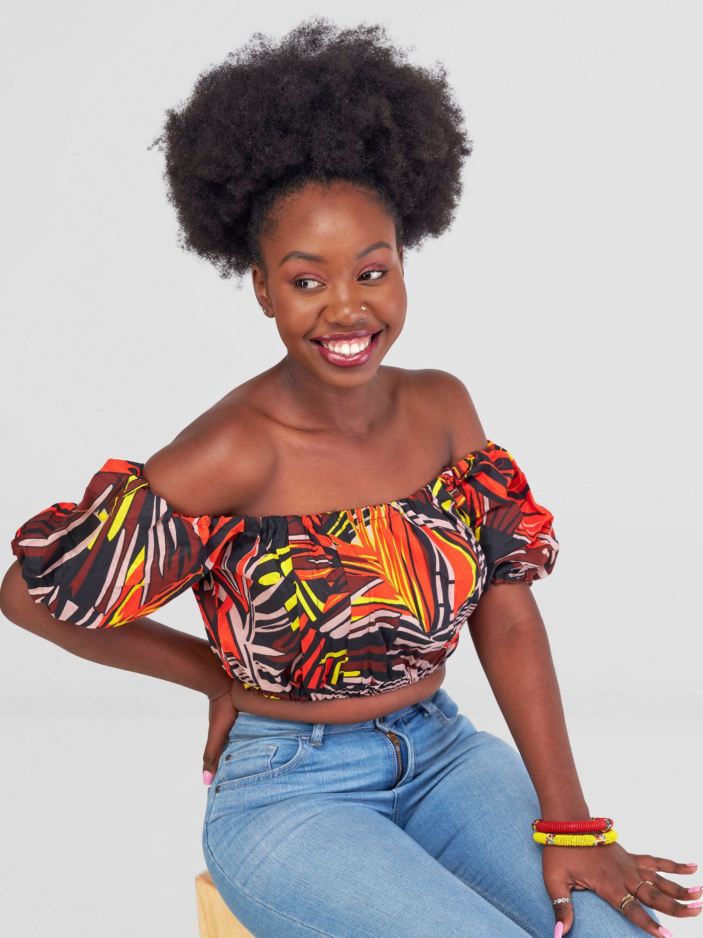 Tayari Fashion House Ankara Crop Top - Orange