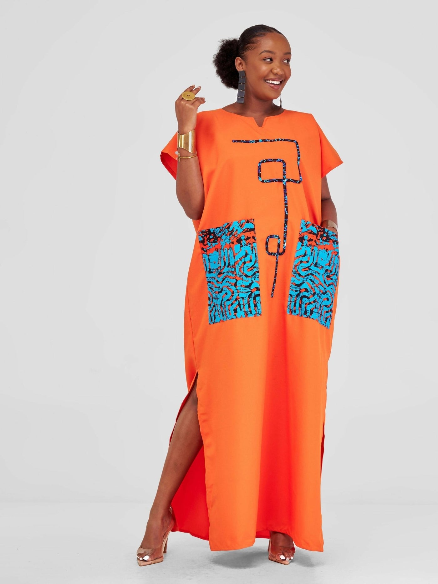 Arui Bisa Kaftan - Orange - Shopzetu