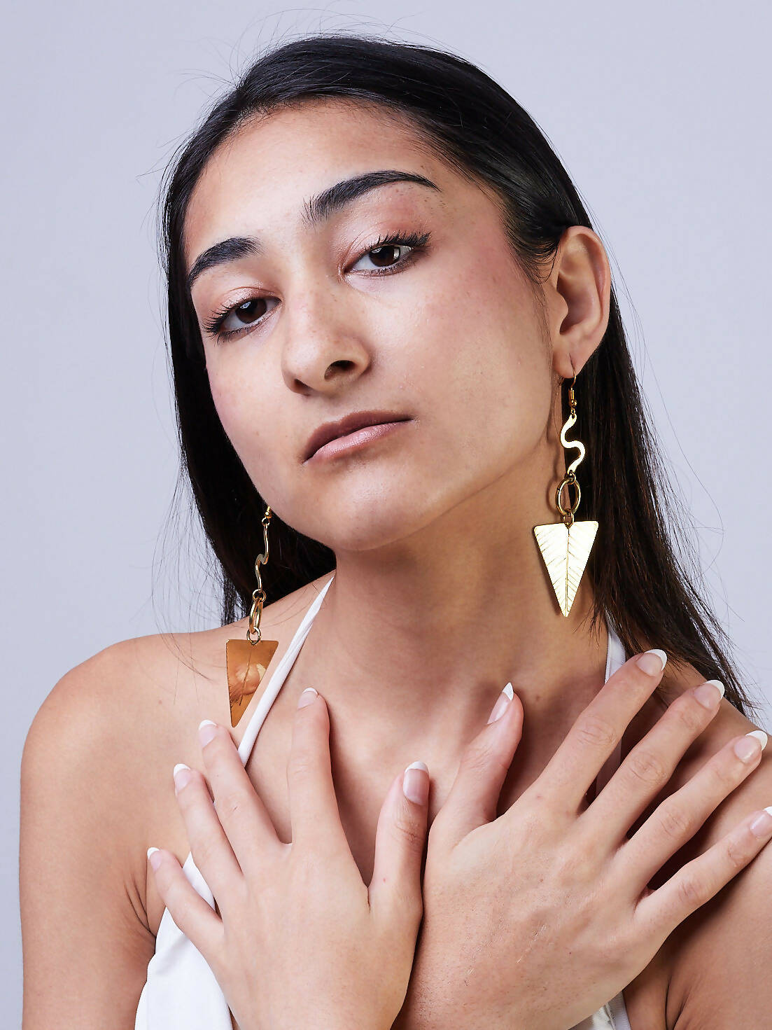 Lizola Lima Dangling Earrings + Polisher - Brass - Shopzetu