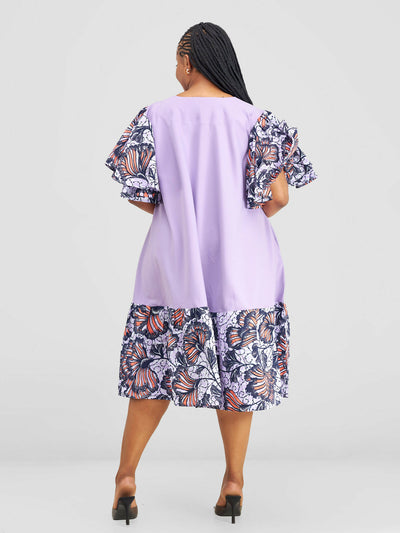 Afafla Oasis Flared Lilac Dress - Lilac