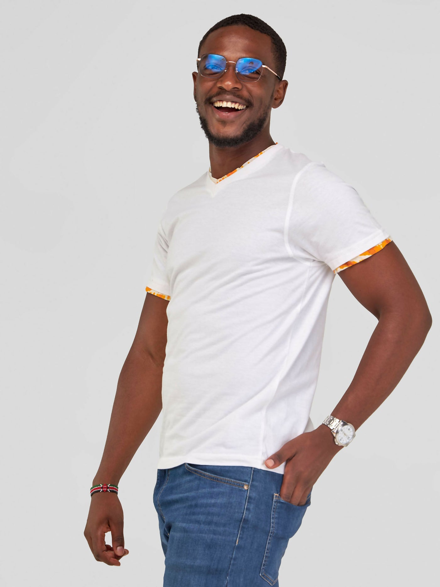 Vazi Afriq Unisex Cotton Jersey T- Shirt - White