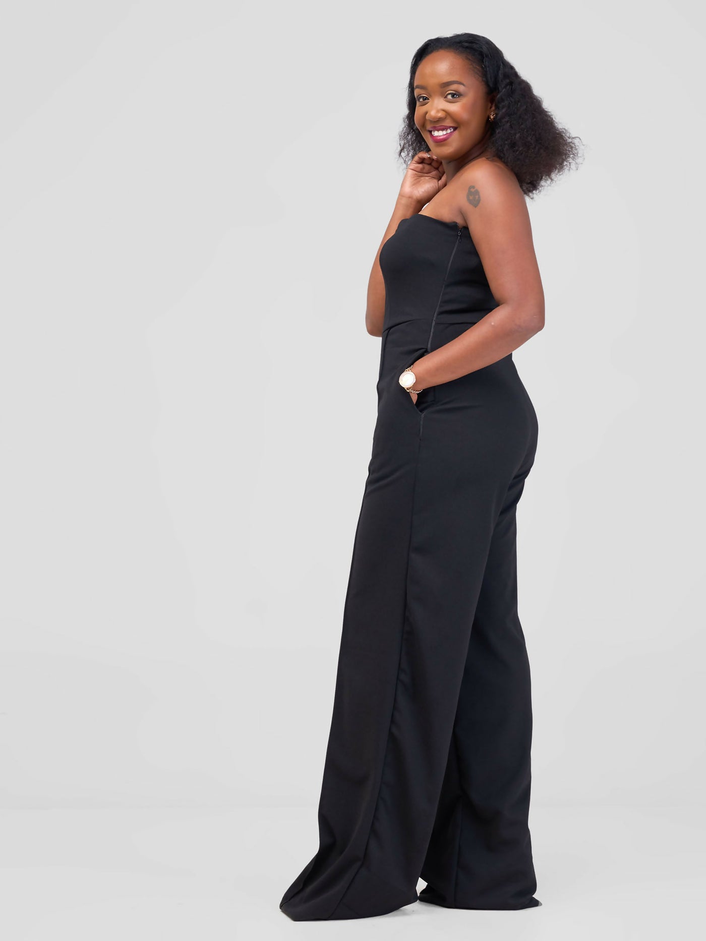 La Flor Apparel Viola Strapless Jumpsuit - Black