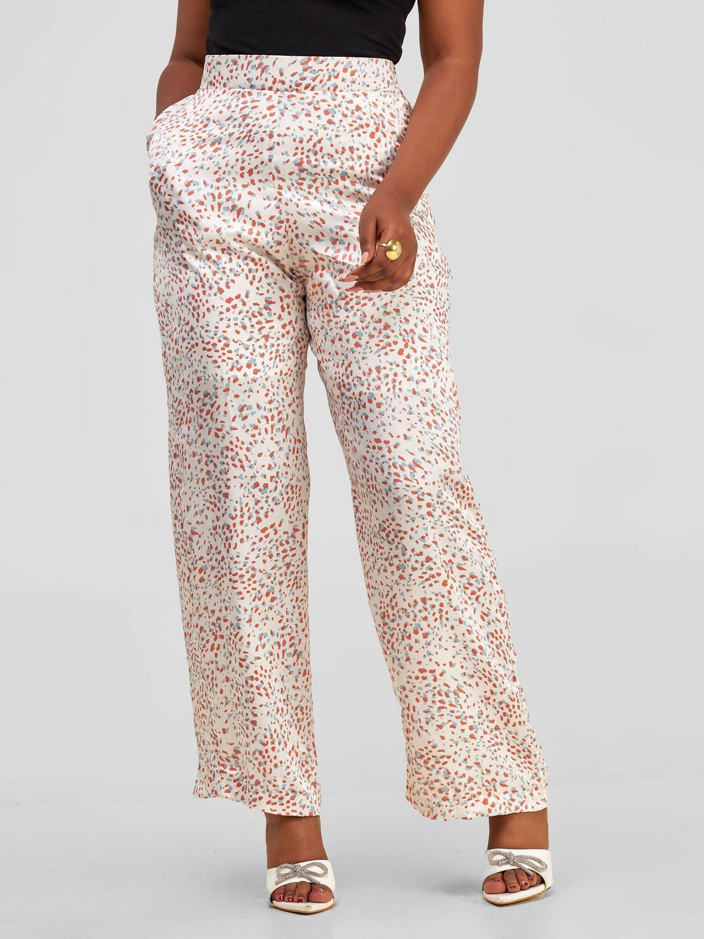 Tuli Leleda Palazzo Pants - Off White Print - Shopzetu