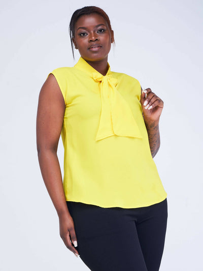 Lizola Precious Short Sleeved Blouse - Yellow - Shopzetu