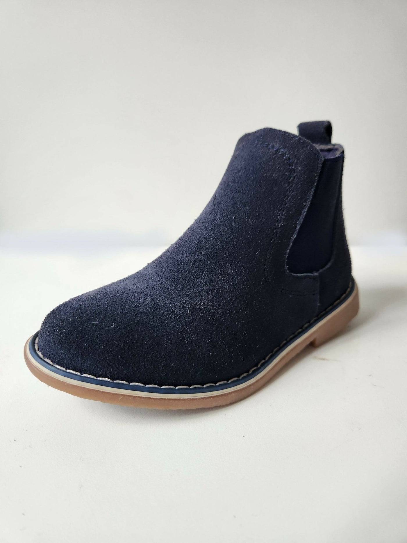 Boys Leather Ankle Boots - Navy - Shopzetu