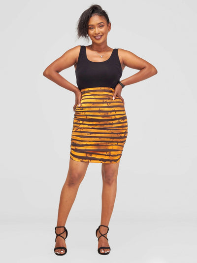 Nefpatra Africa Adire Summer Skirt - Brown - Shopzetu