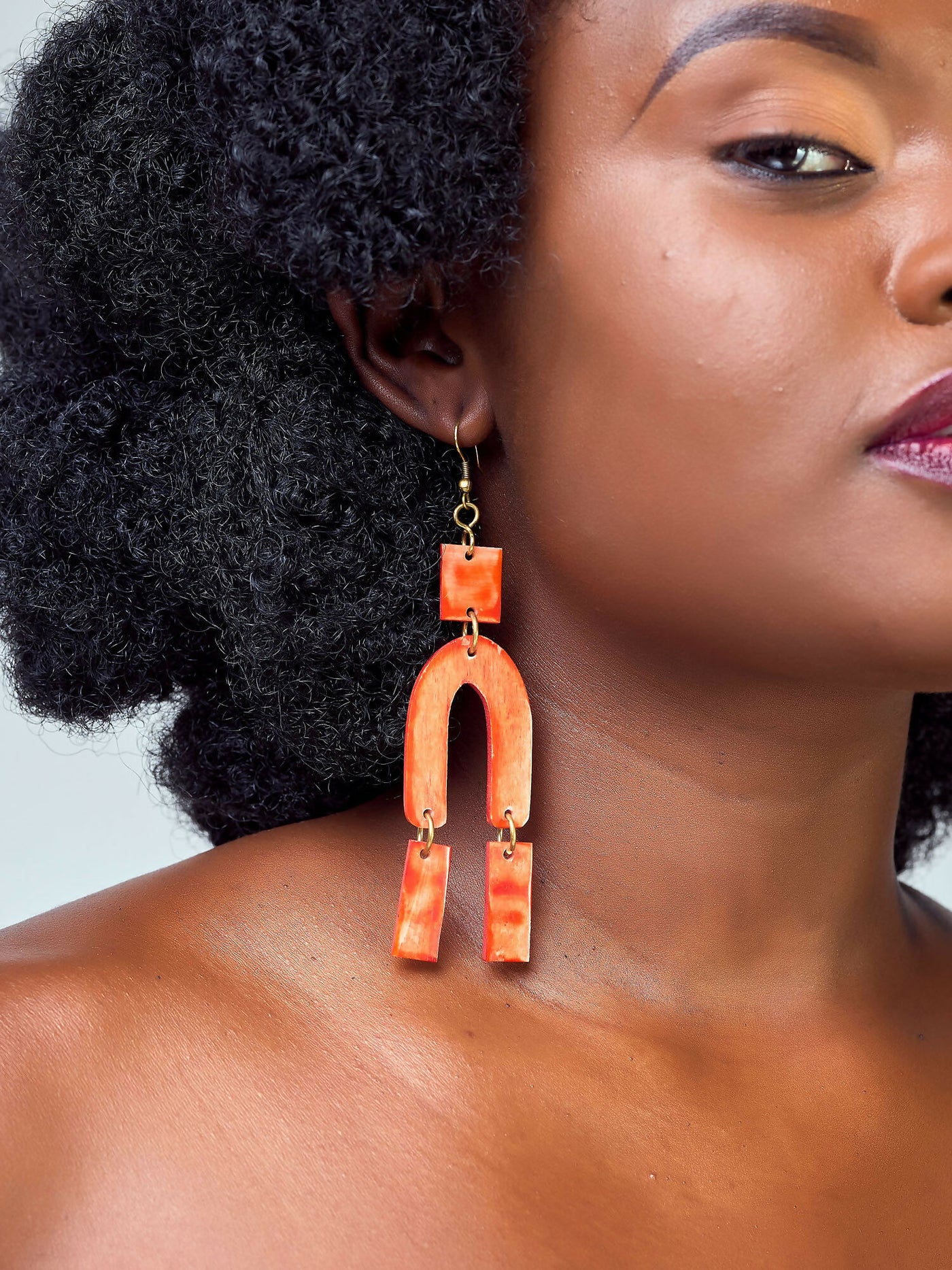 Kijivu Creatives Dangle Earring - Orange