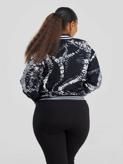 Rafiki Threads Zipye Ankara Jacket - Black / White - Shopzetu