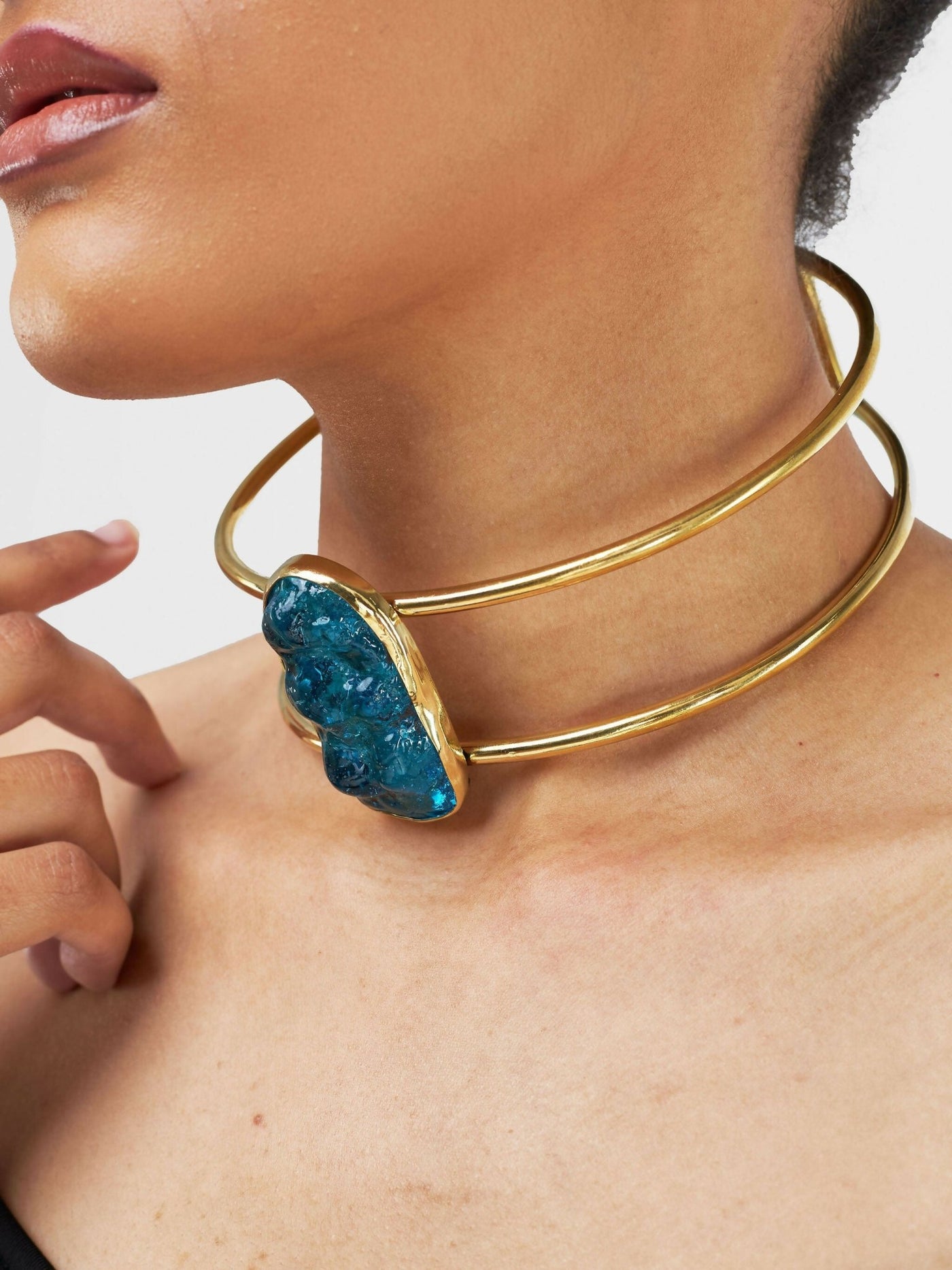 Choker Necklace - Blue - Shopzetu