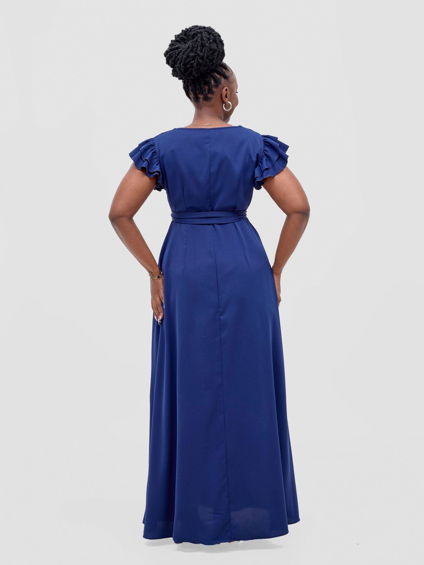 Vivo Nasinka A - line Maxi Dress - Light Navy Blue - Shopzetu