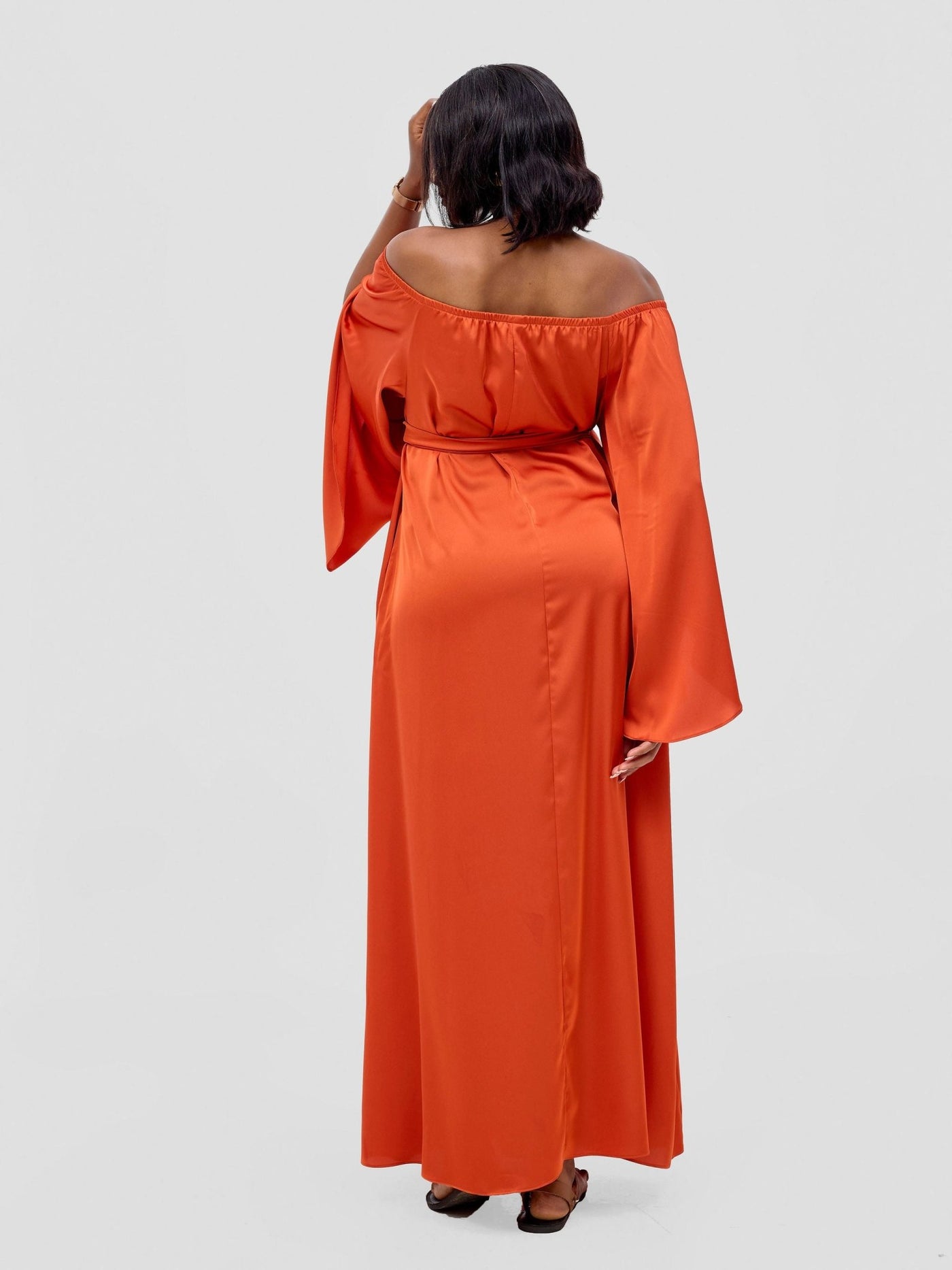 Vivo Chidii Off Shoulder Maxi Dress - Rust - Shopzetu