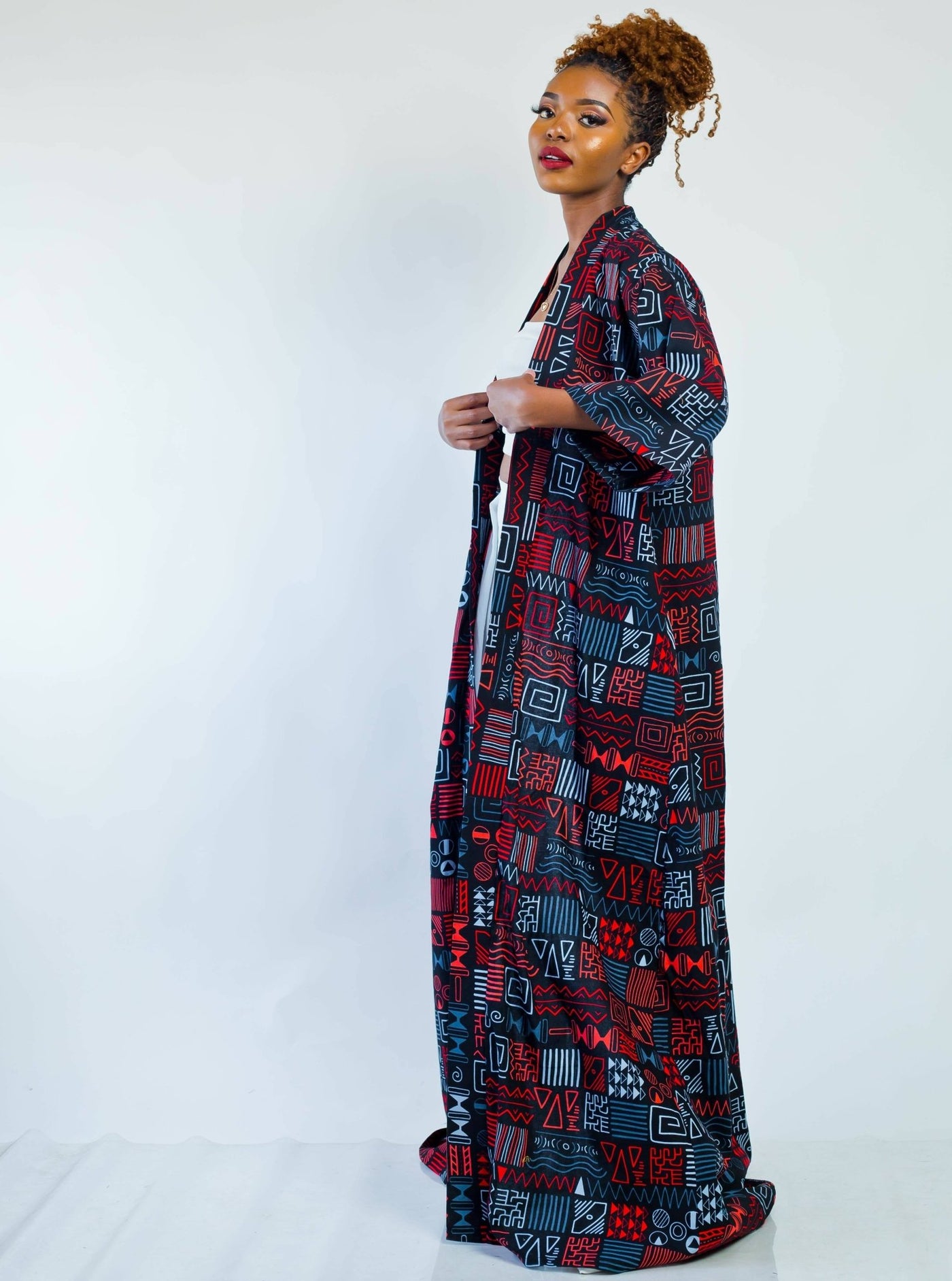 African Yuva Daisy Kimono - Blue - Shopzetu