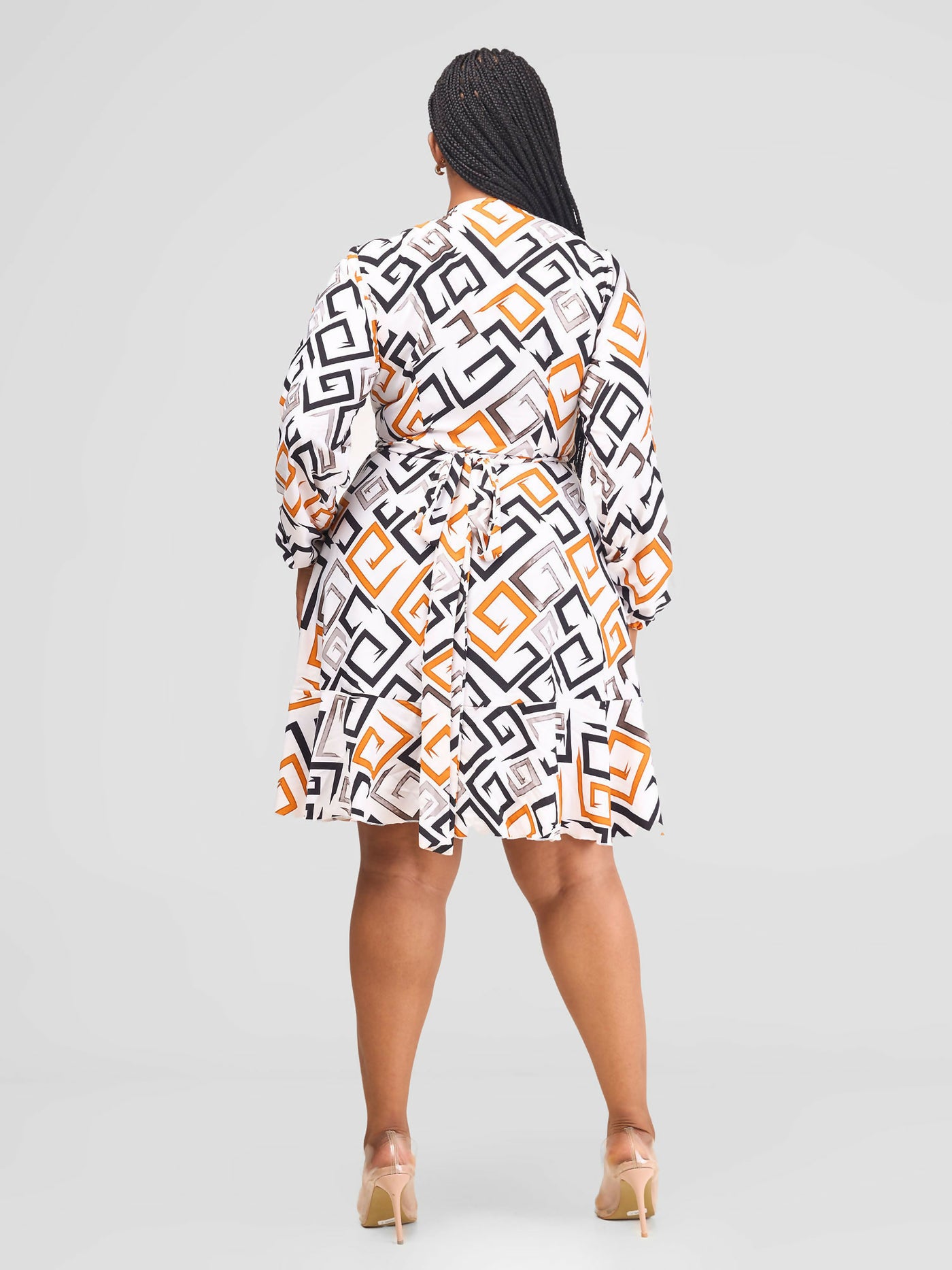 Salok Havilah Kyra Wrap Dress - Orange Print