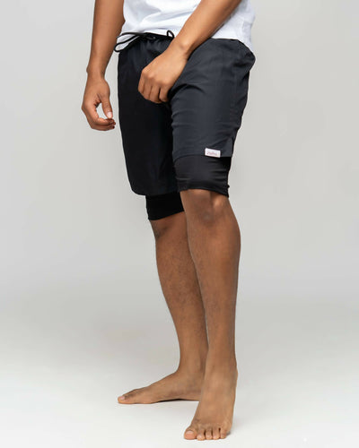 Modest Workout 2in1 Short Shorts - Black - Shopzetu