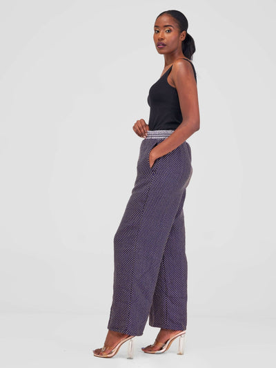 Liquid Lemn Wide Leg Lounger Palazzo Pant - Purple - Shopzetu