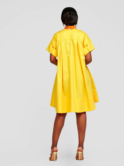 Tuli Amani Shirt Dress - Yellow - Shopzetu