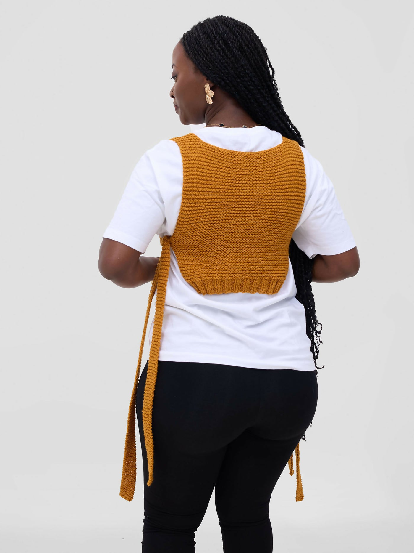 Ogfra Knits Elysian Knit Vest - Mustard - Shopzetu