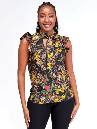 Silk House Collection Kefi - Black Floral Print - Shopzetu