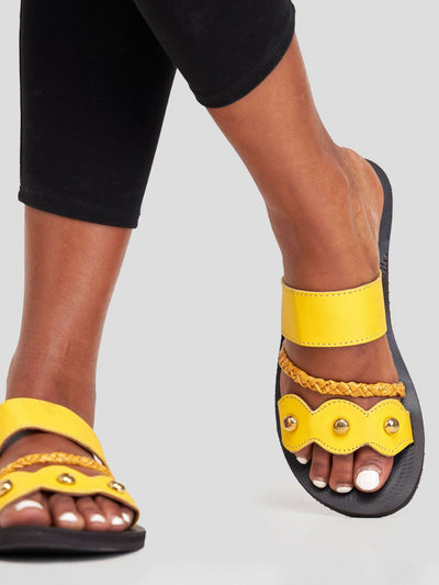 Biba Trends Collection Rana Braided Sandals - Yellow - Shopzetu