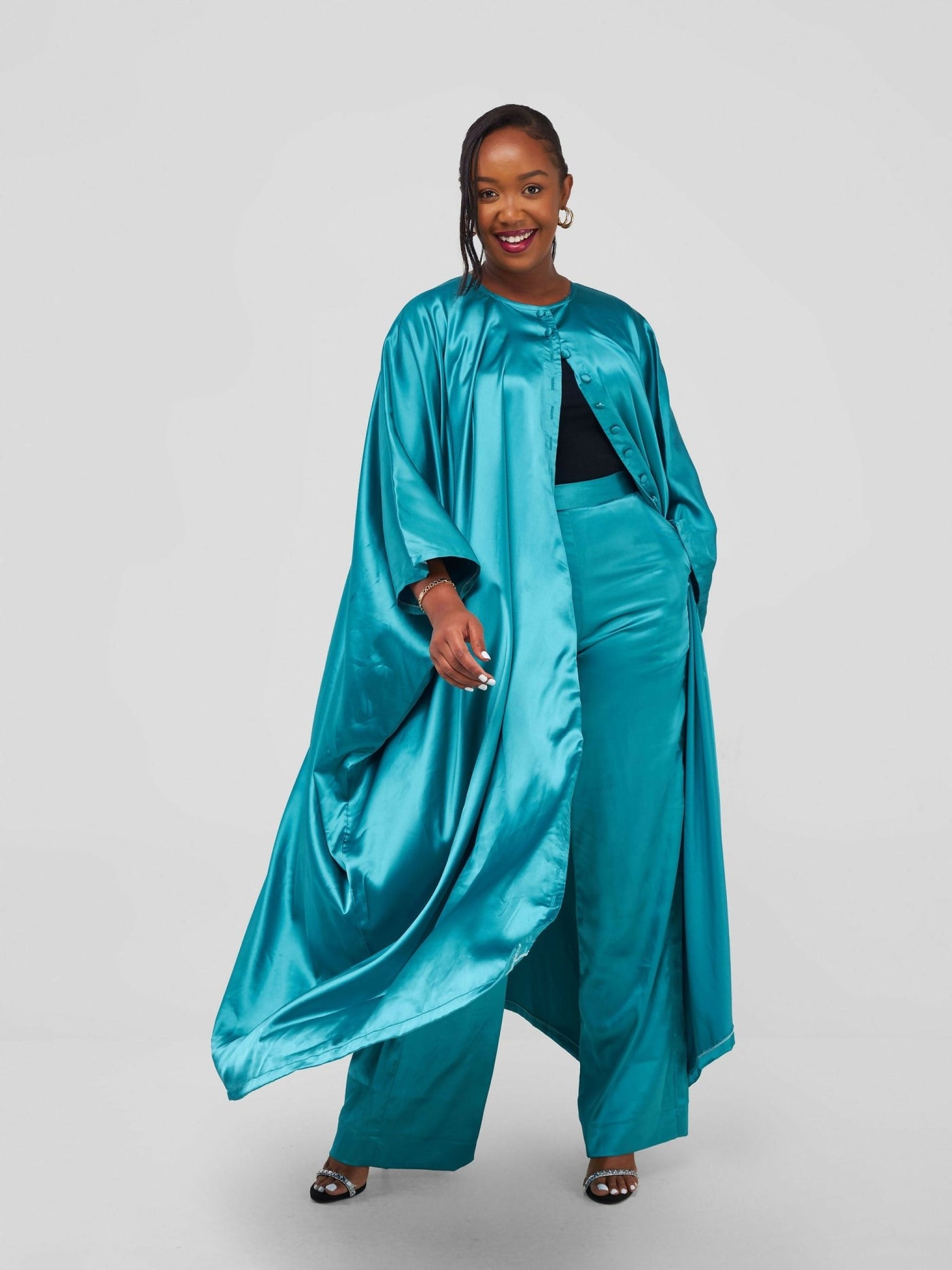 Nefpatra Africa Andy Kimono Set - Turquoise - Shopzetu