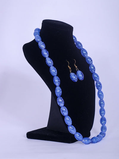 Klewisia Closet Shiny Pearls Necklace - Light Blue - Shopzetu