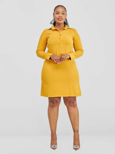 Bishop Dress - Mustard - Shopzetu