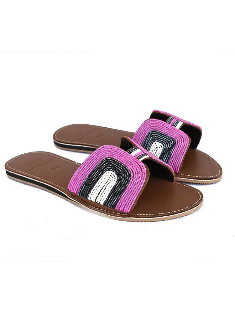 Kilimanjaro Sandals - Pink / Brown - Shopzetu