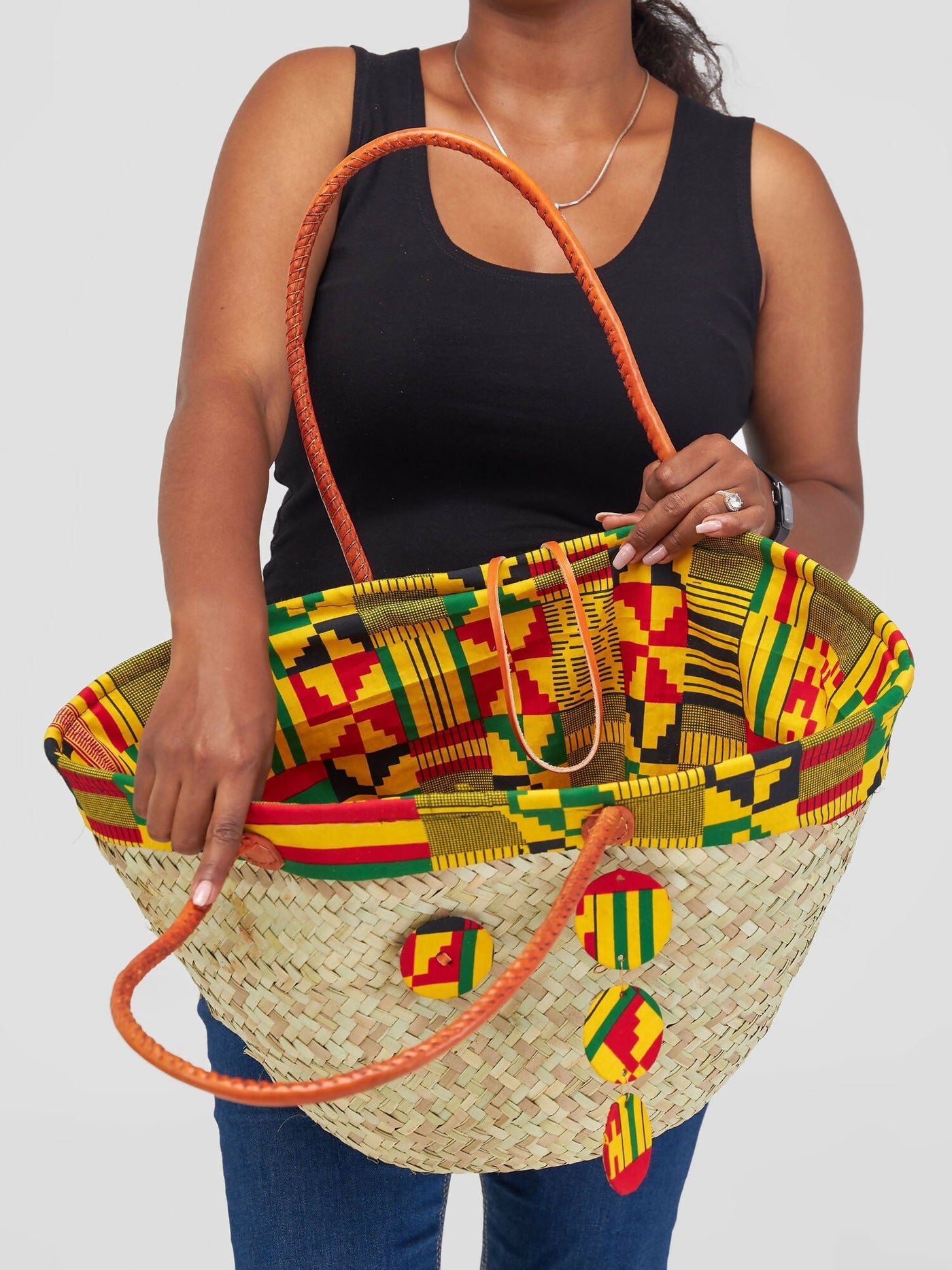 Pink Hippo Apparel Ankara Lined Basket - Kente - Shopzetu