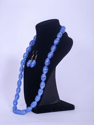 Klewisia Closet Shiny Pearls Necklace - Light Blue - Shopzetu