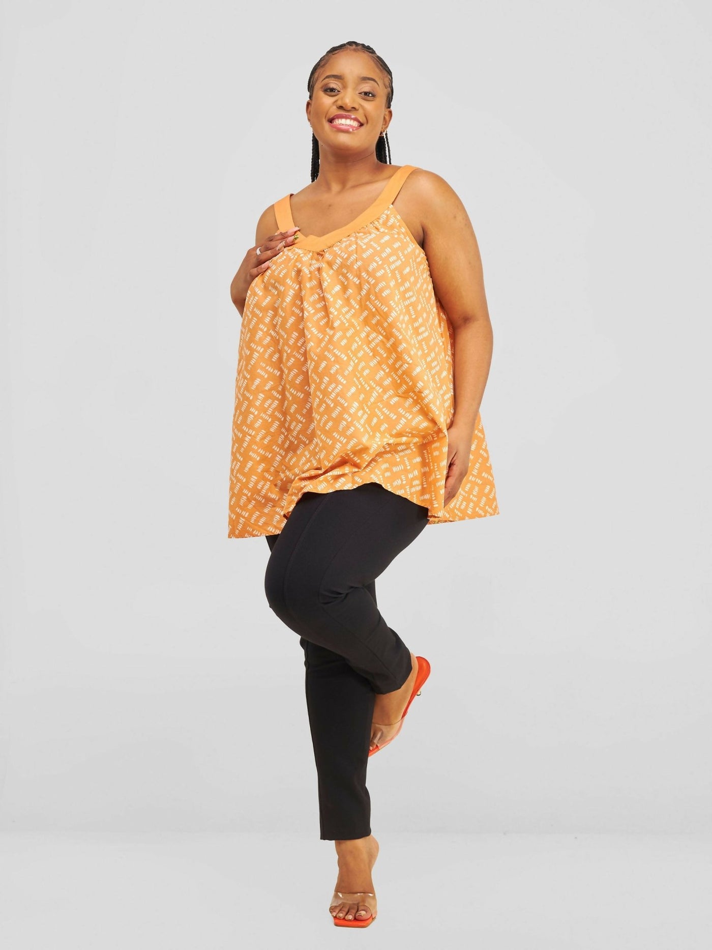 The Fashion Frenzy Printed Top - Orange - Shopzetu