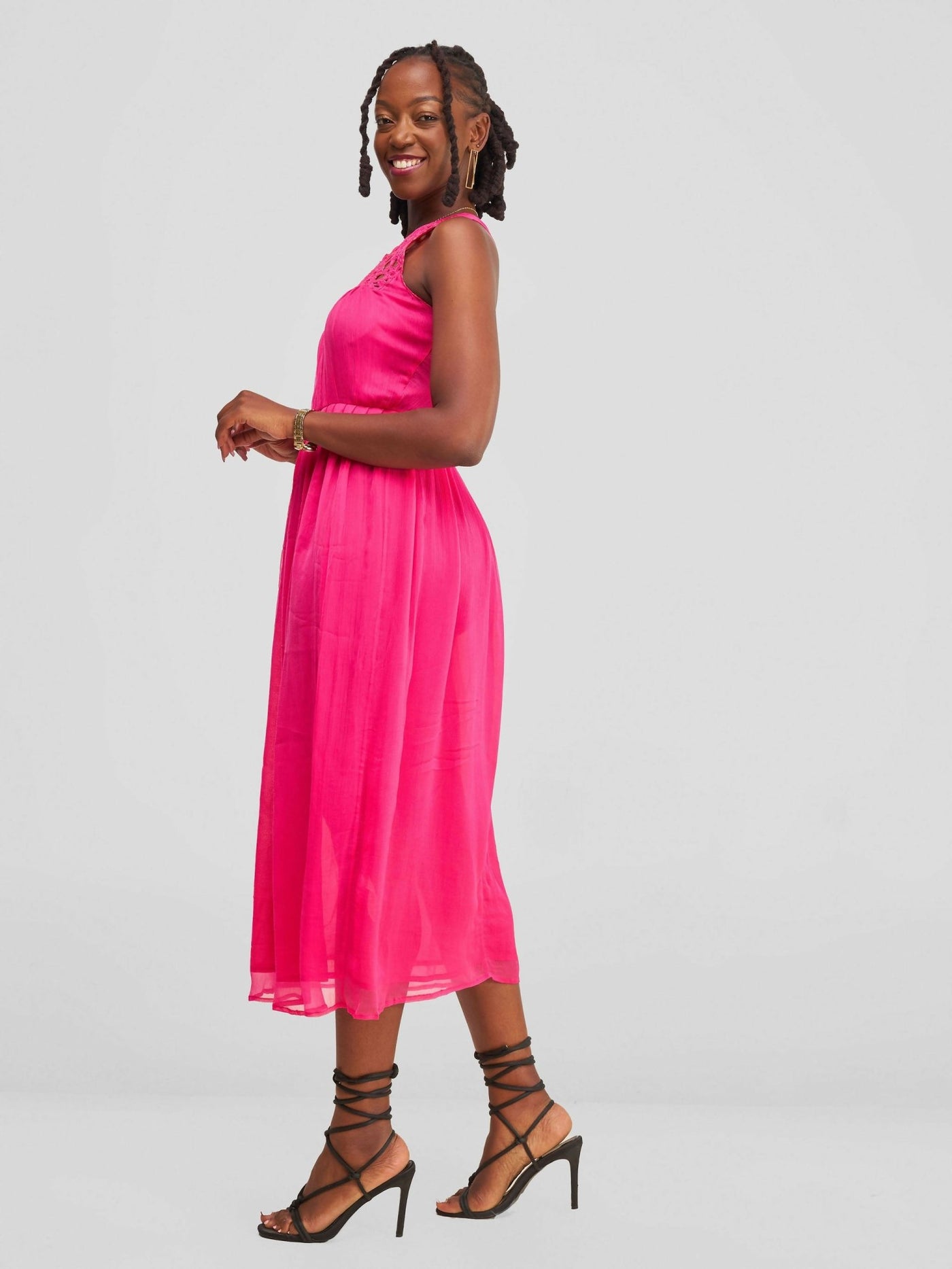 The Fashion Frenzy Maxi Dress - Pink - Shopzetu