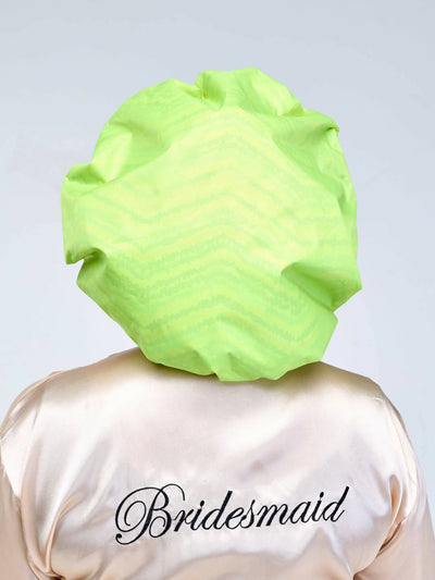 Satin Revolution Satin Lined Shower Cap - Neon Green - Shopzetu