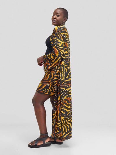 Fauza Design Safari Short and Kimono sets - Black Print - Shopzetu