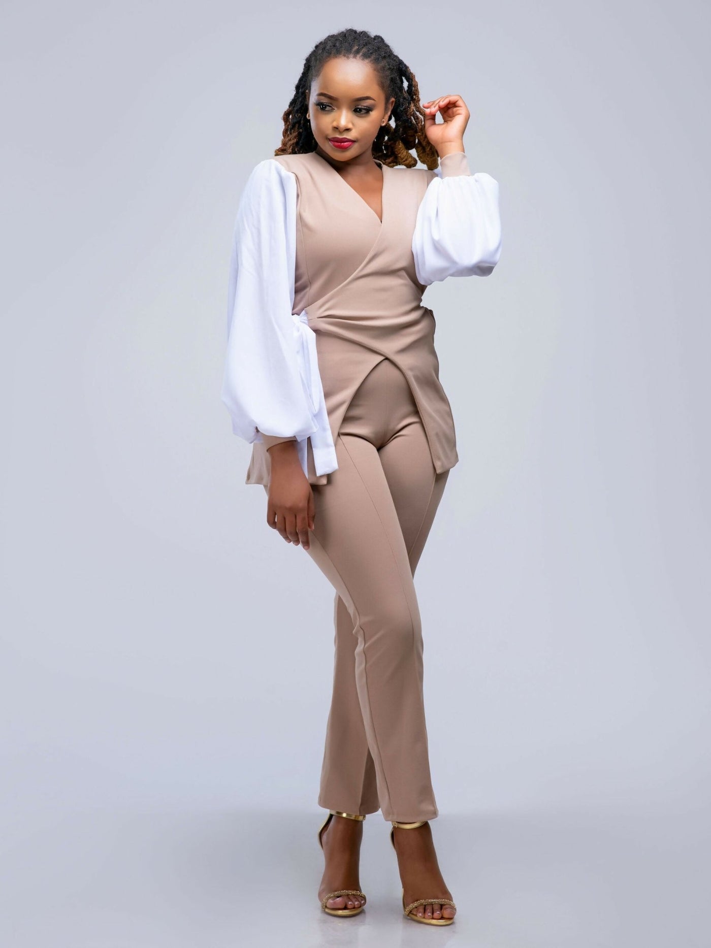 Plainchic Issabella Suit Set - Beige - Shopzetu