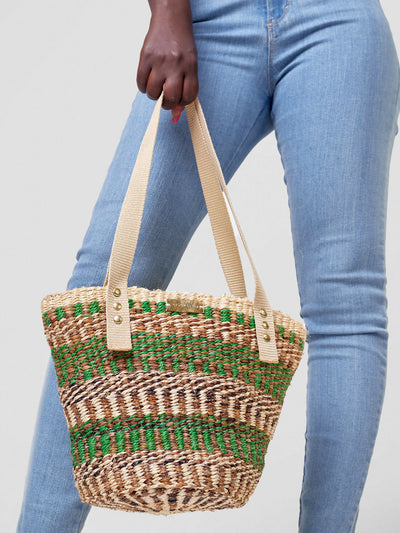 Vazi Afriq Sisal Banana Fiber Bag - Green - Shopzetu