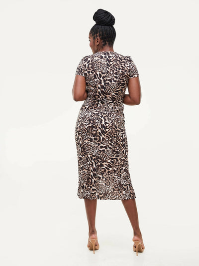 Twilight Collections Knee Length Dresses Cotton Dress - Animal Print - Shopzetu