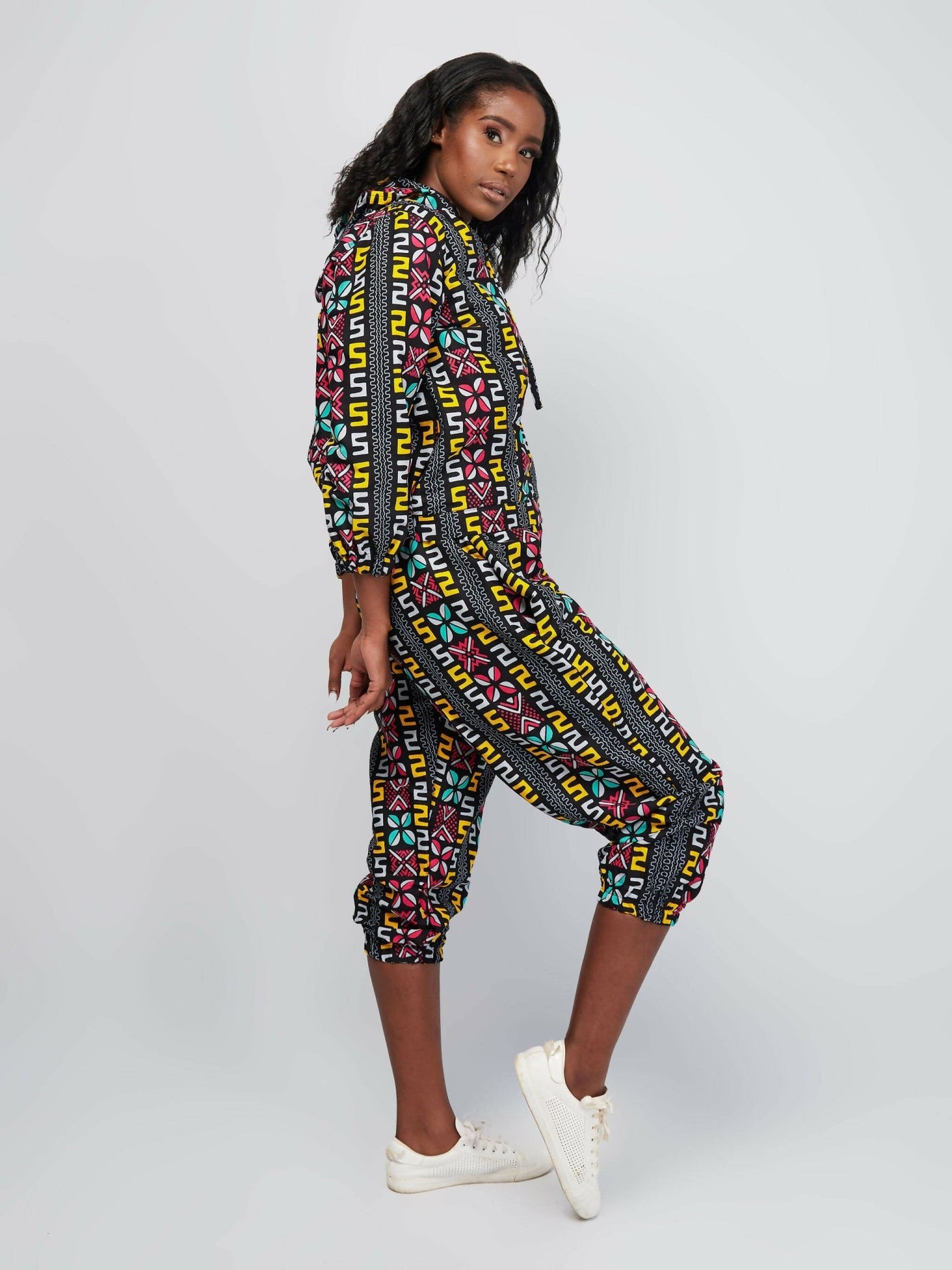 Dewuor Dashiki Jogger - Green African Print Multicolor - Shopzetu