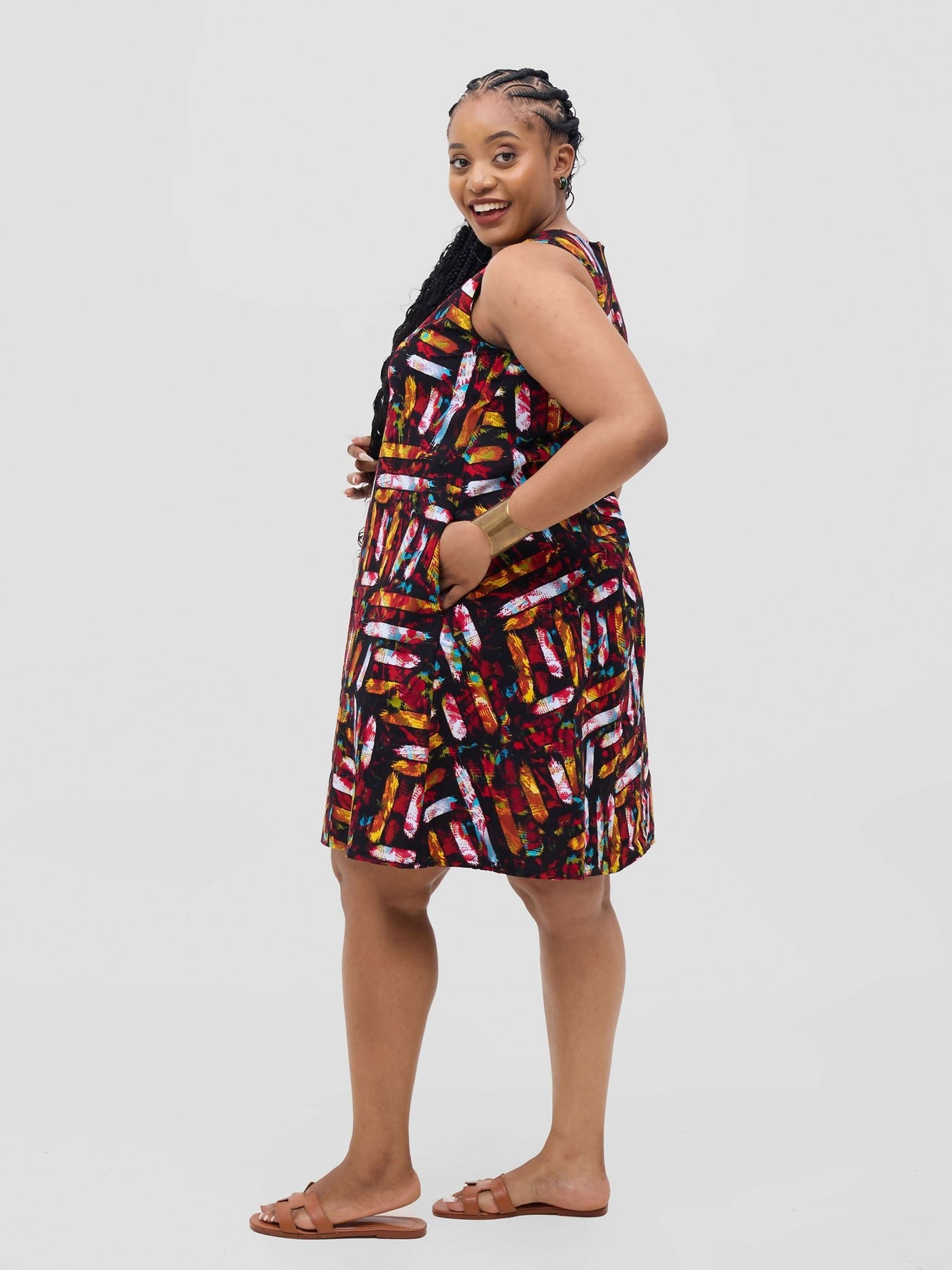 Elgon Shift Dress - Ankara - Shopzetu