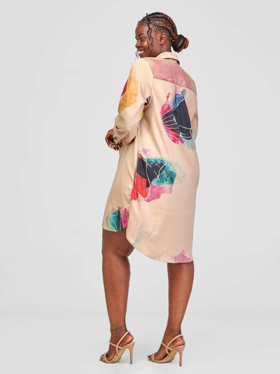 Itikadi Camellia Shirt Dress - Floral Print - Shopzetu