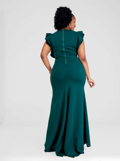 Therose Empire Raffy Gown - Green