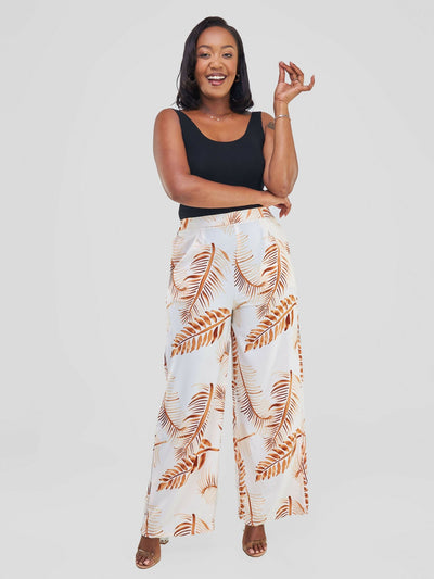 Taraji Two Piece Set - White / Orange - Shopzetu