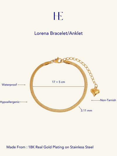 Her Essence Lorena Bracelet/Anklet - Gold - Shopzetu