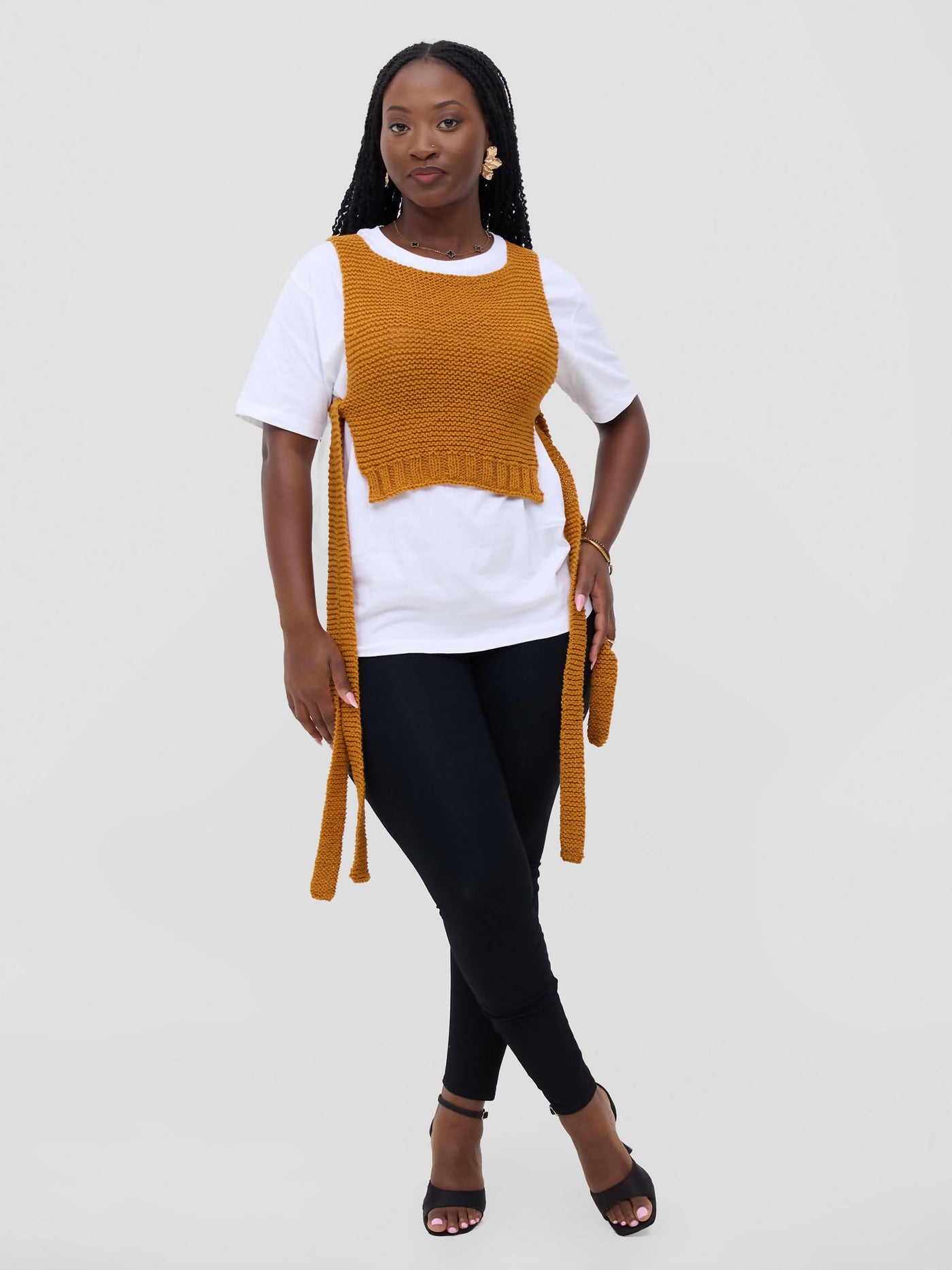 Ogfra Knits Elysian Knit Vest - Mustard - Shopzetu