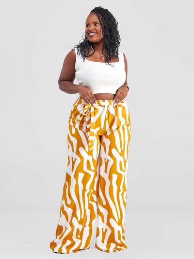 Jf Designs Palazzo Pants - Yellow - Shopzetu