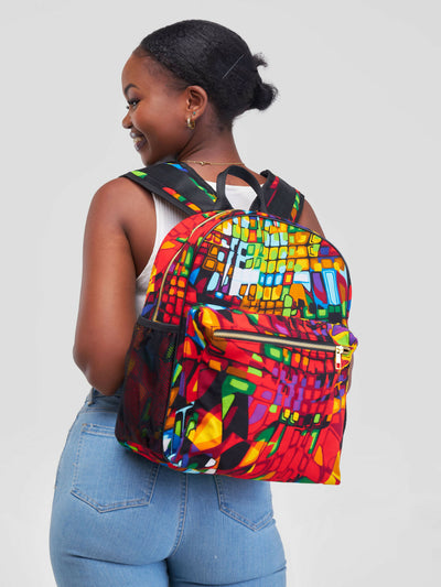 Ankara Artifacts Paint Thandi Backpacks - Multicolored