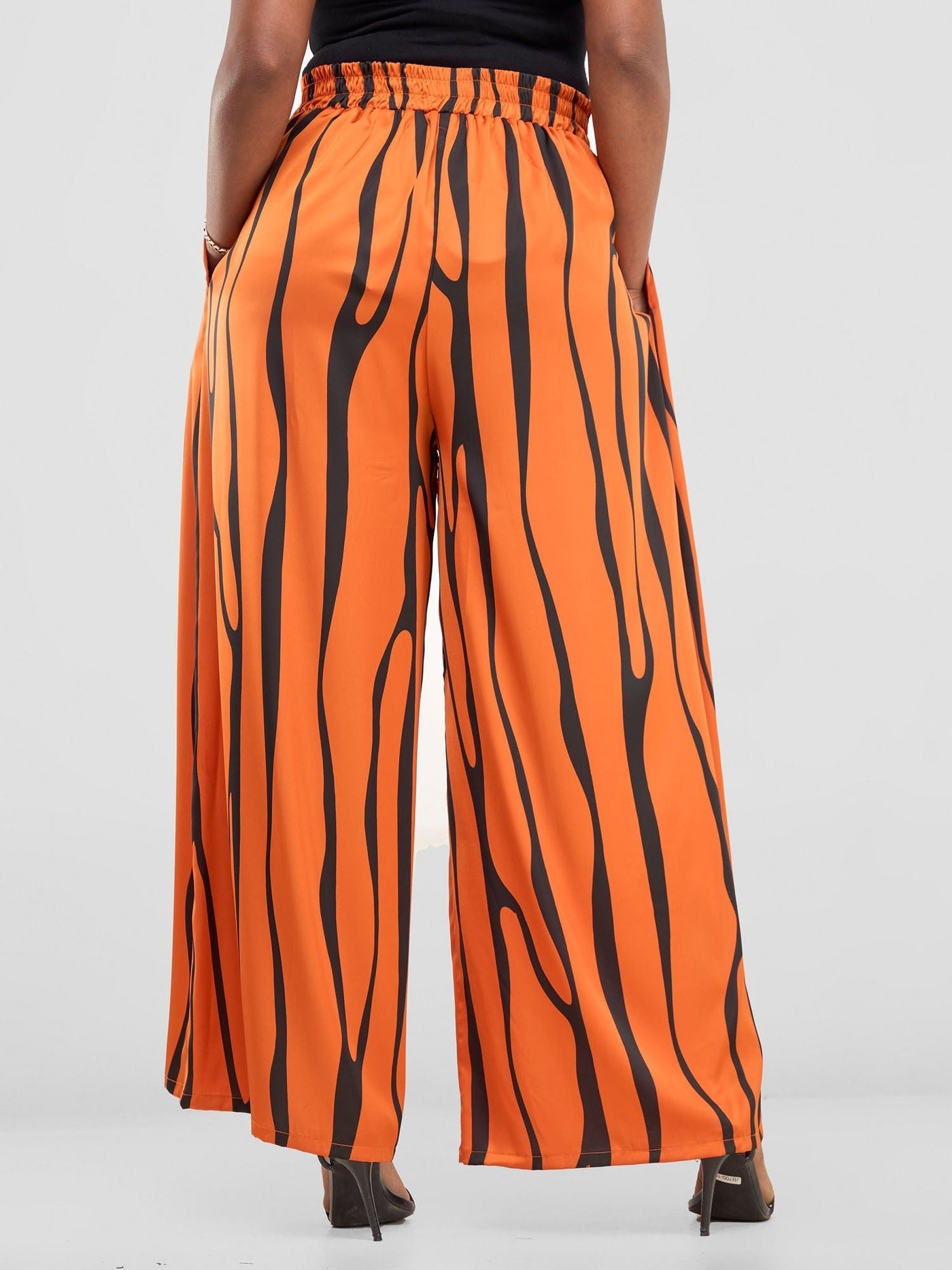 Vivo Chidii Wide Leg Pants - Rust / Black Sidi Print - Shopzetu