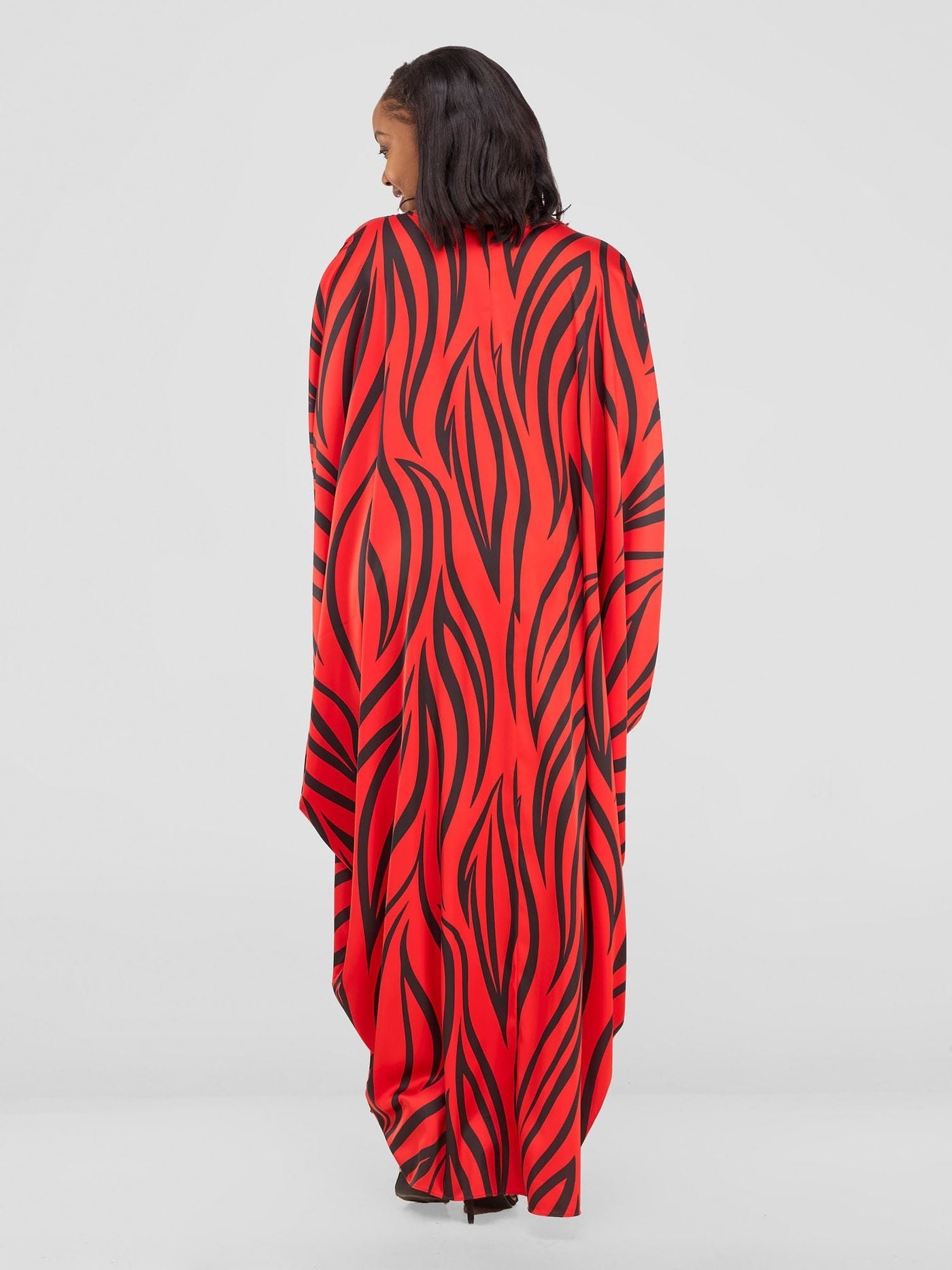 Vivo Chidii Maxi Kaftan - Red / Black Ameli Print - Shopzetu