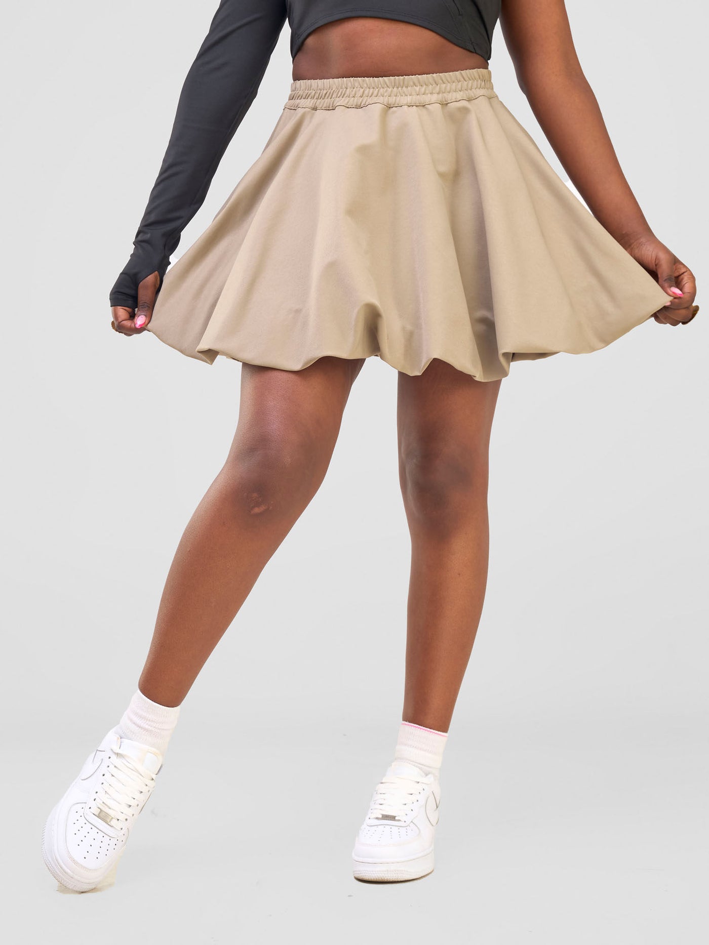 Zoya Temo Bubble Mini Skirt - Taupe