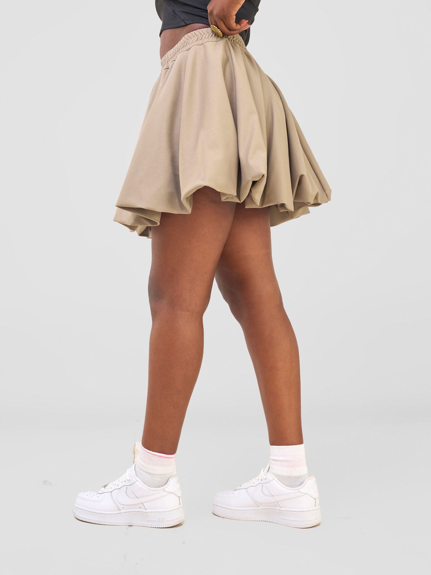 Zoya Temo Bubble Mini Skirt - Taupe