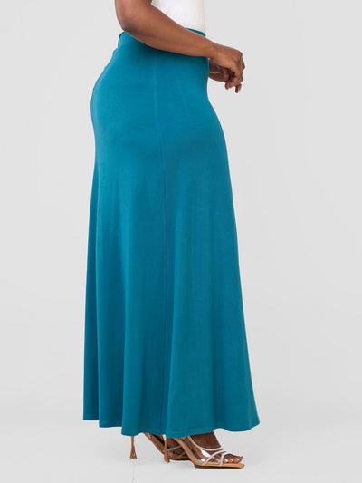 Basic A-line Maxi Skirt -Teal